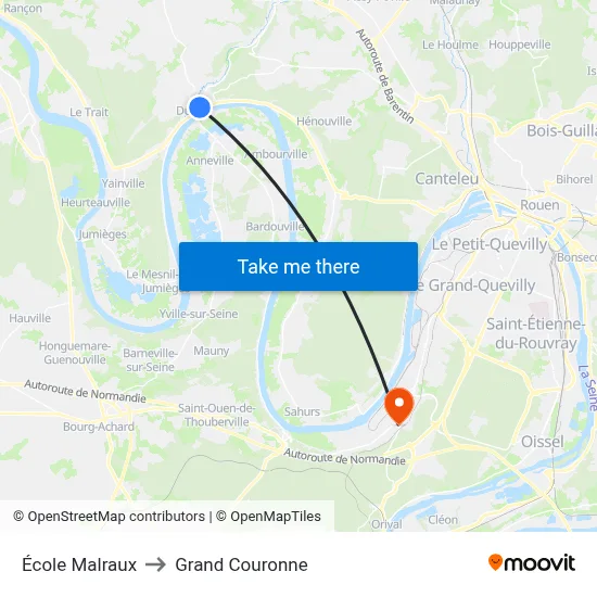 École Malraux to Grand Couronne map