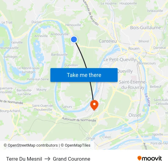 Terre Du Mesnil to Grand Couronne map