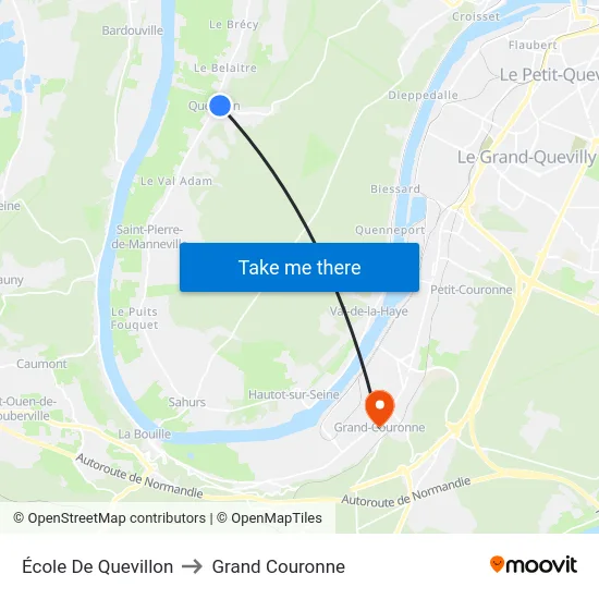 École De Quevillon to Grand Couronne map