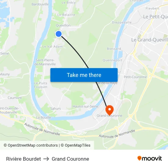 Rivière Bourdet to Grand Couronne map