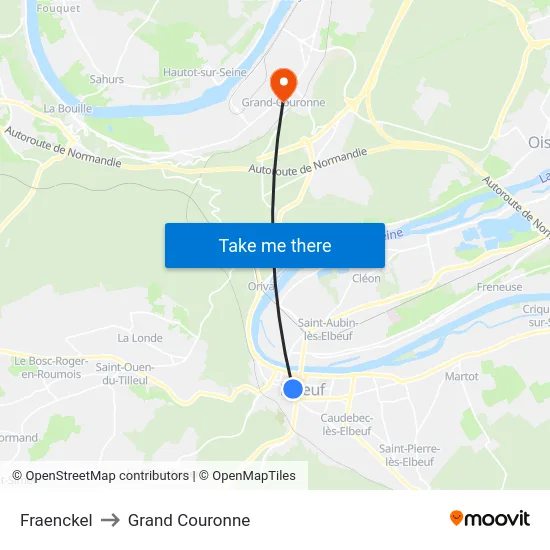 Fraenckel to Grand Couronne map