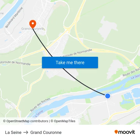 La Seine to Grand Couronne map