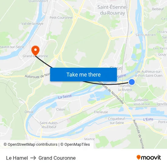 Le Hamel to Grand Couronne map