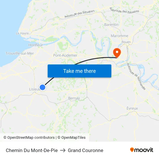 Chemin Du Mont-De-Pie to Grand Couronne map