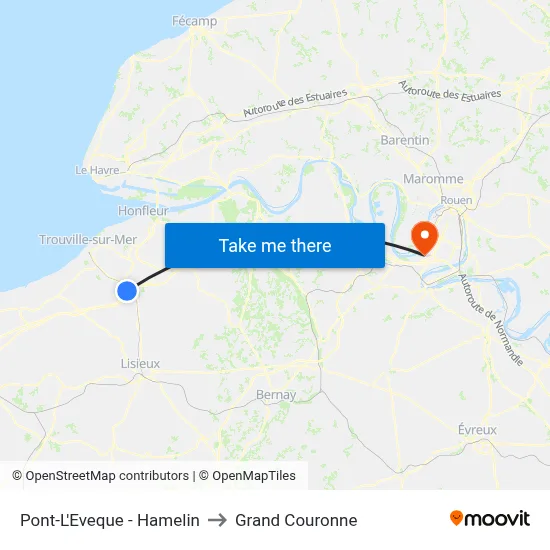 Pont-L'Eveque - Hamelin to Grand Couronne map