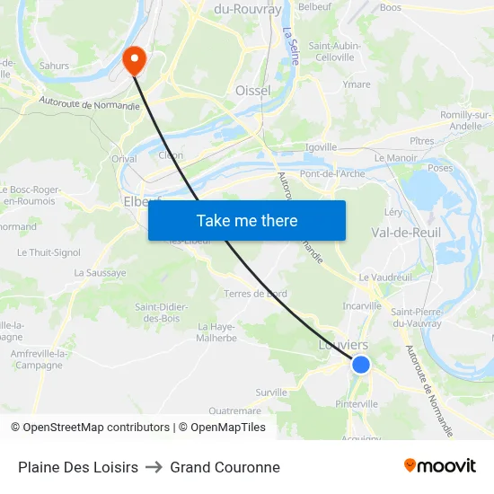 Plaine Des Loisirs to Grand Couronne map