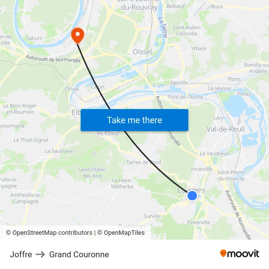Joffre to Grand Couronne map