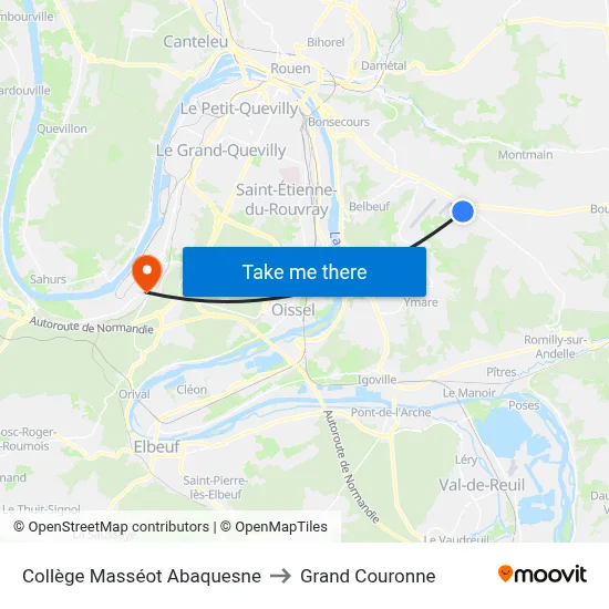 Collège Masséot Abaquesne to Grand Couronne map