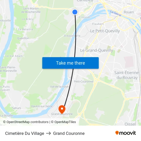 Cimetière Du Village to Grand Couronne map