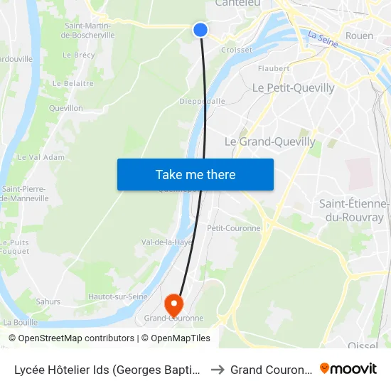 Lycée Hôtelier Ids (Georges Baptiste) to Grand Couronne map