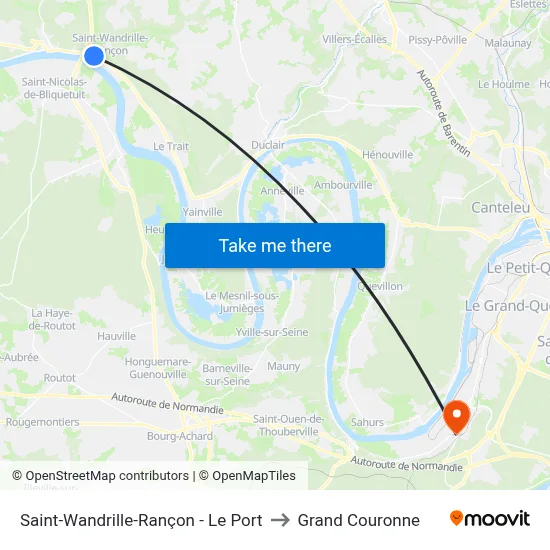 Saint-Wandrille-Rançon - Le Port to Grand Couronne map