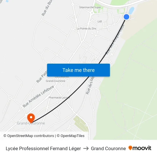Lycée Professionnel Fernand Léger to Grand Couronne map