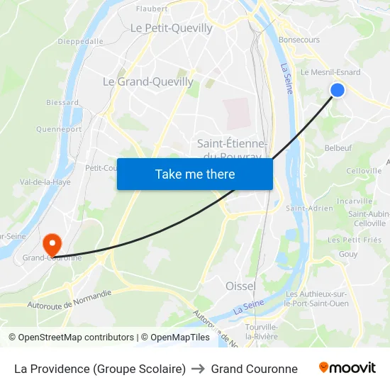La Providence (Groupe Scolaire) to Grand Couronne map