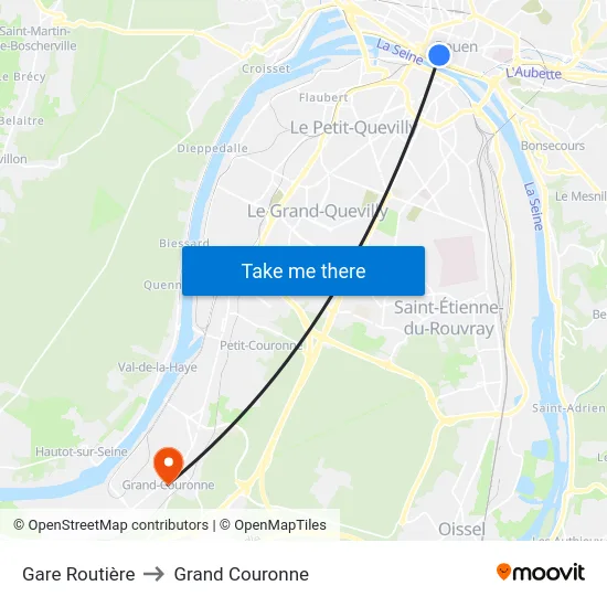 Gare Routière to Grand Couronne map
