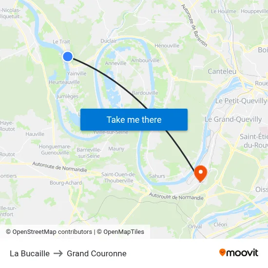 La Bucaille to Grand Couronne map