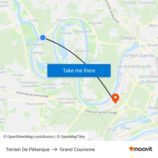 Terrain De Pétanque to Grand Couronne map