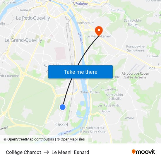 Collège Charcot to Le Mesnil Esnard map