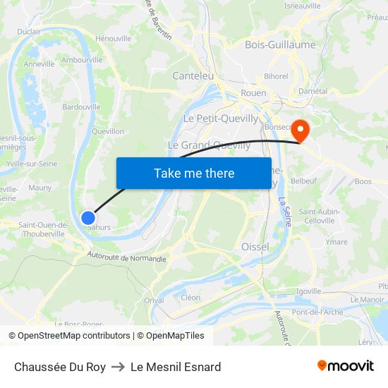 Chaussée Du Roy to Le Mesnil Esnard map
