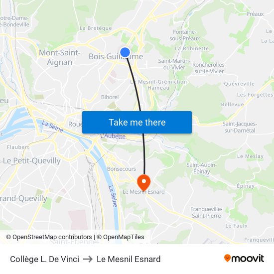 Collège L. De Vinci to Le Mesnil Esnard map