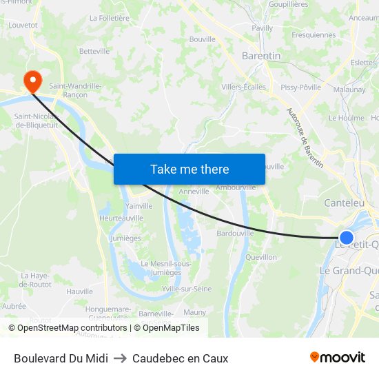 Boulevard Du Midi to Caudebec en Caux map