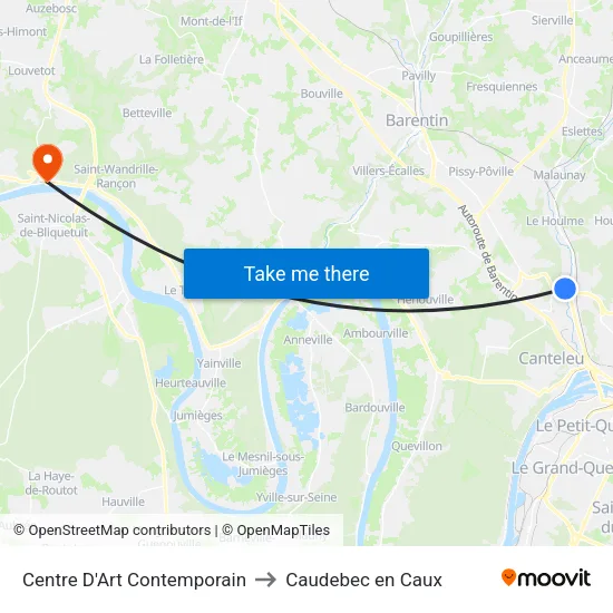 Centre D'Art Contemporain to Caudebec en Caux map