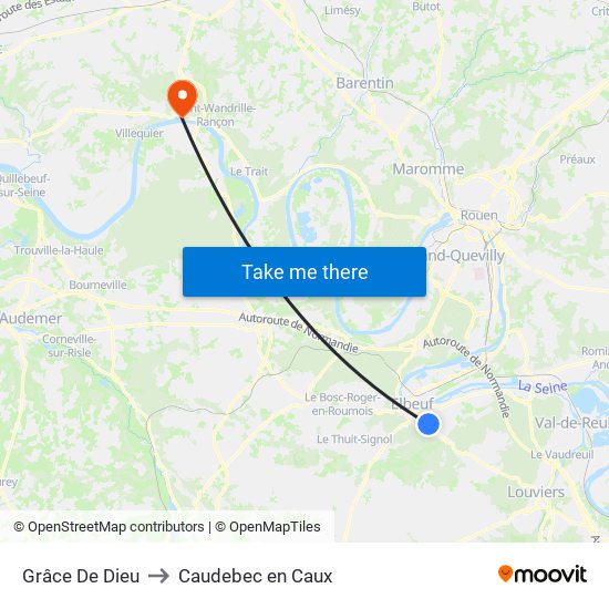 Grâce De Dieu to Caudebec en Caux map