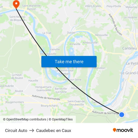 Circuit Auto to Caudebec en Caux map