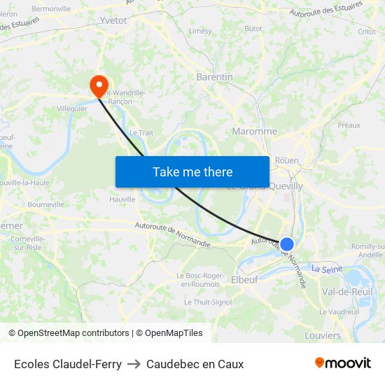 Ecoles Claudel-Ferry to Caudebec en Caux map