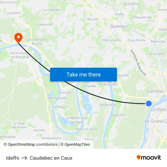 Idefhi to Caudebec en Caux map