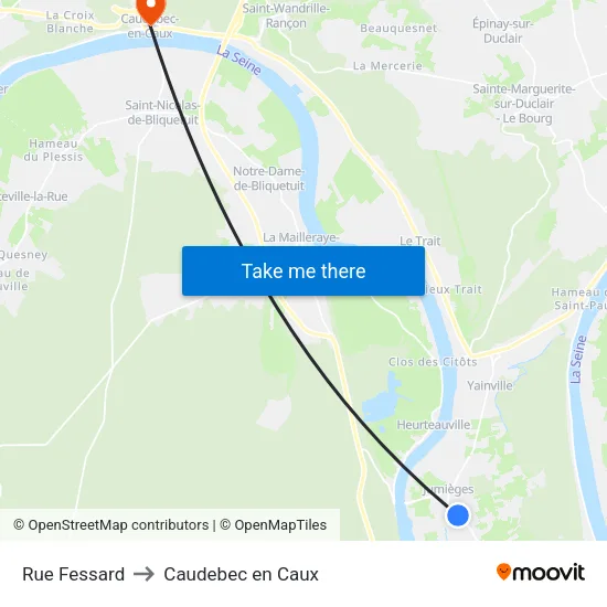 Rue Fessard to Caudebec en Caux map