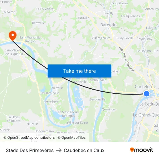 Stade Des Primevères to Caudebec en Caux map