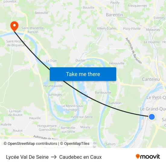 Lycée Val De Seine to Caudebec en Caux map