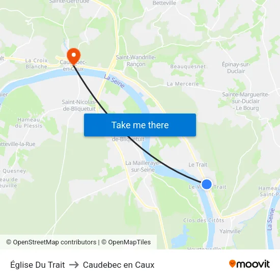 Église Du Trait to Caudebec en Caux map