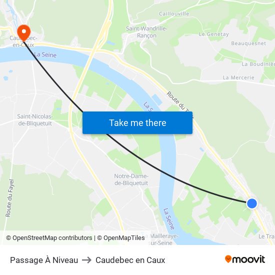 Passage À Niveau to Caudebec en Caux map