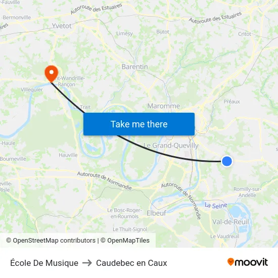 École De Musique to Caudebec en Caux map