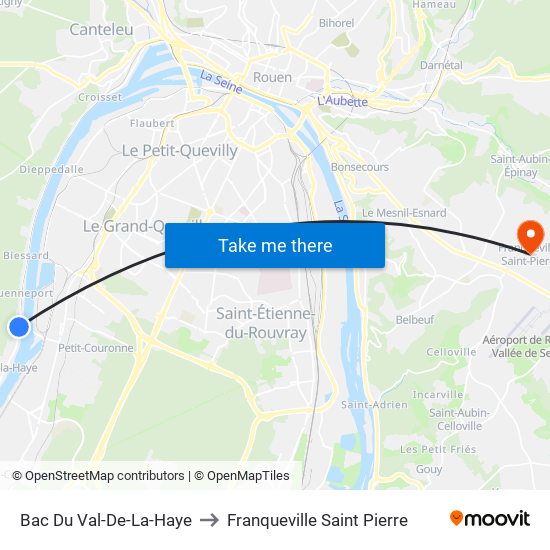 Bac Du Val-De-La-Haye to Franqueville Saint Pierre map