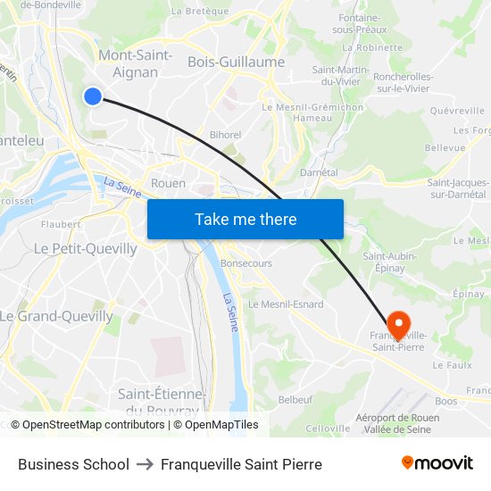 Business School to Franqueville Saint Pierre map