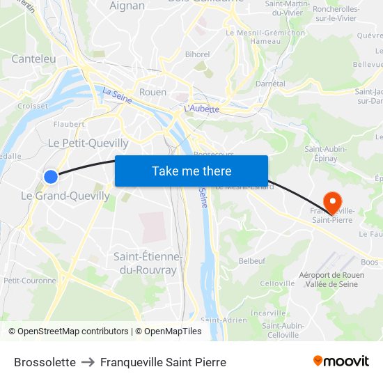 Brossolette to Franqueville Saint Pierre map