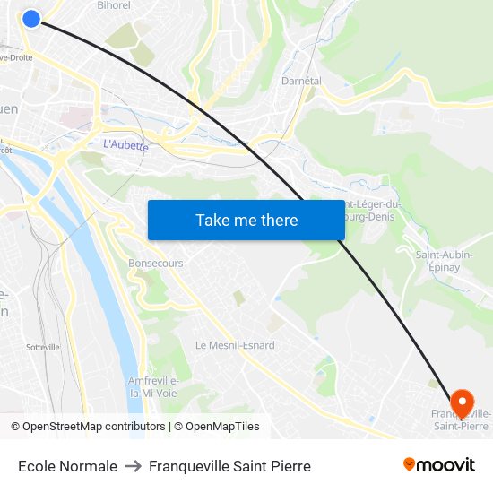 Ecole Normale to Franqueville Saint Pierre map