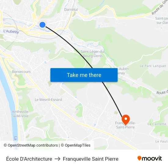 École D'Architecture to Franqueville Saint Pierre map