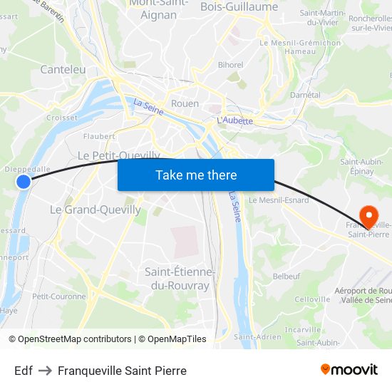 Edf to Franqueville Saint Pierre map