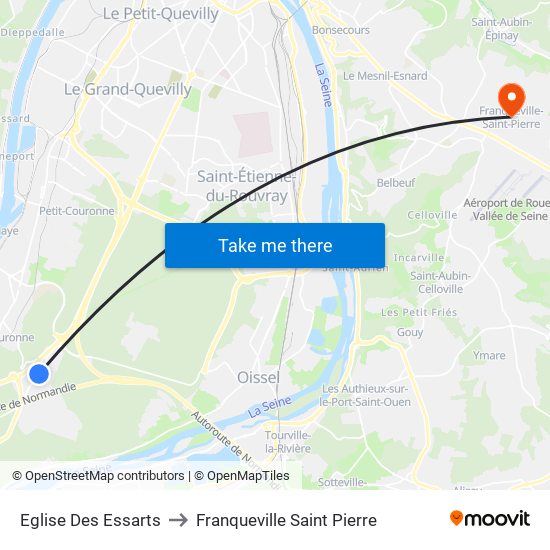 Eglise Des Essarts to Franqueville Saint Pierre map