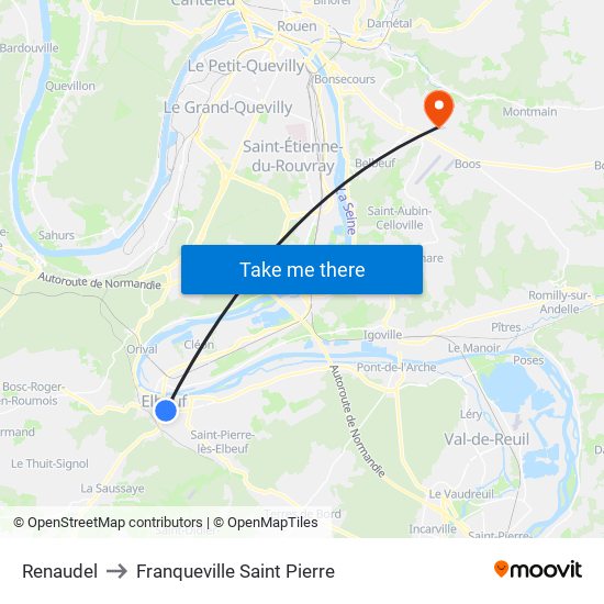 Renaudel to Franqueville Saint Pierre map