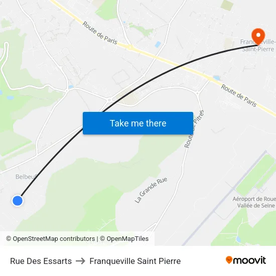 Rue Des Essarts to Franqueville Saint Pierre map