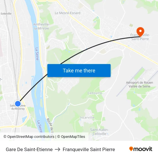 Gare De Saint-Etienne to Franqueville Saint Pierre map