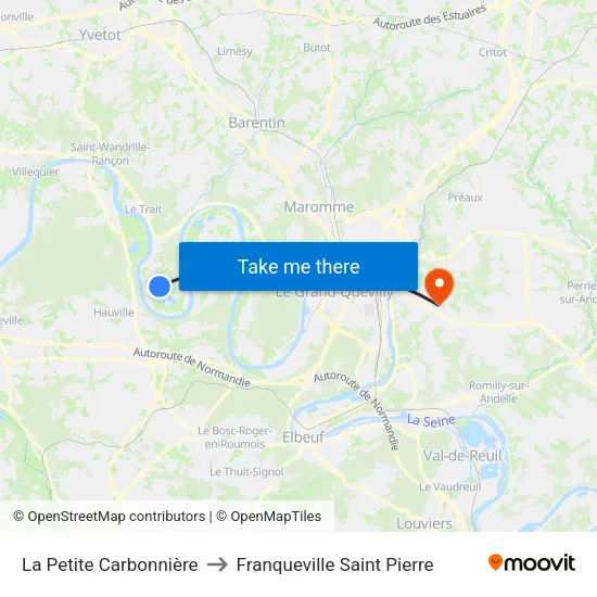 La Petite Carbonnière to Franqueville Saint Pierre map