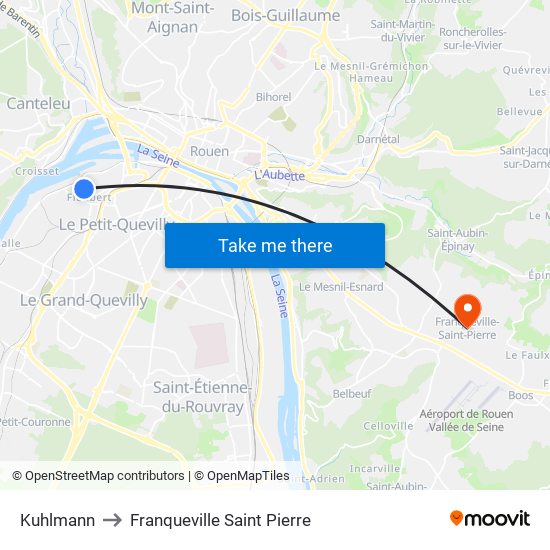 Kuhlmann to Franqueville Saint Pierre map