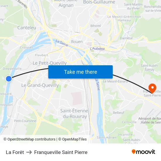 La Forêt to Franqueville Saint Pierre map