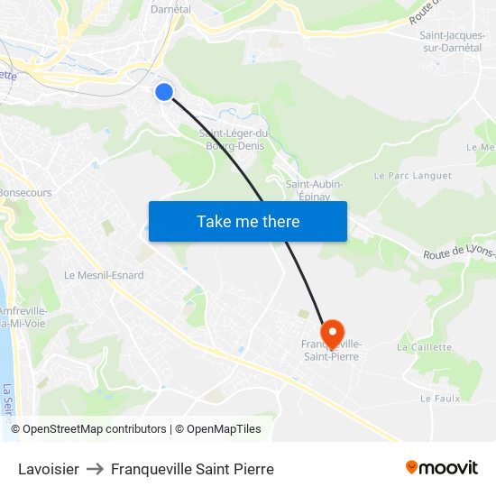 Lavoisier to Franqueville Saint Pierre map