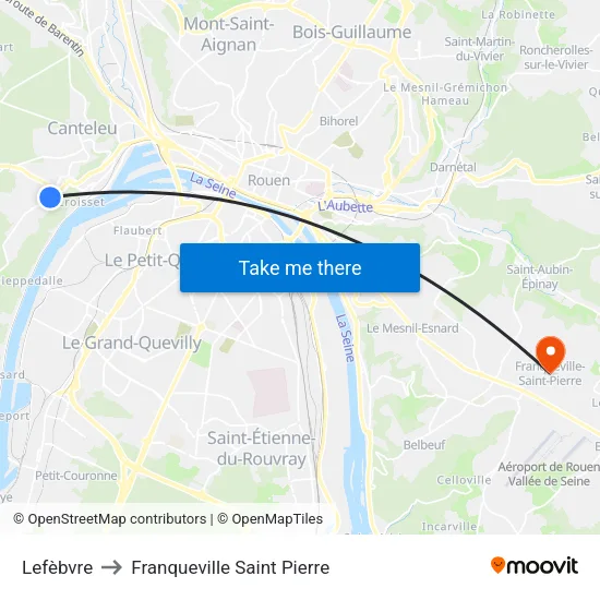 Lefèbvre to Franqueville Saint Pierre map